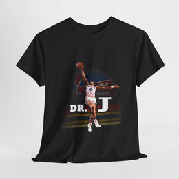 Rare DR-J Julius Erving Basketball Legend Retro Black T-shirt All Size S To 4XL